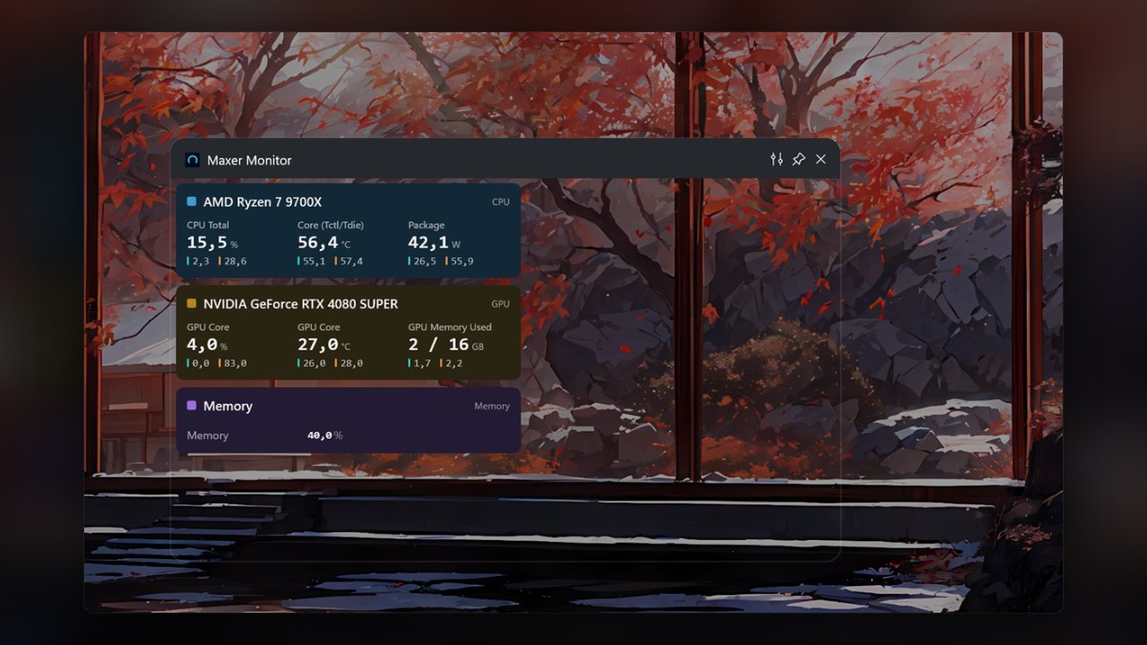 The widget pinned over a game, its cards partly transparent so the scene shows through.